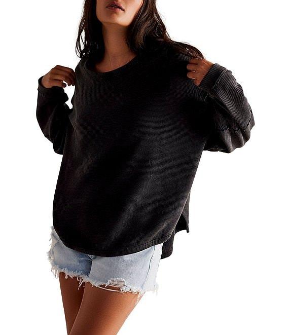 Free People We The Free Total Eclipse Rib Knit Crew Neck Long Sleeve Top Product Image