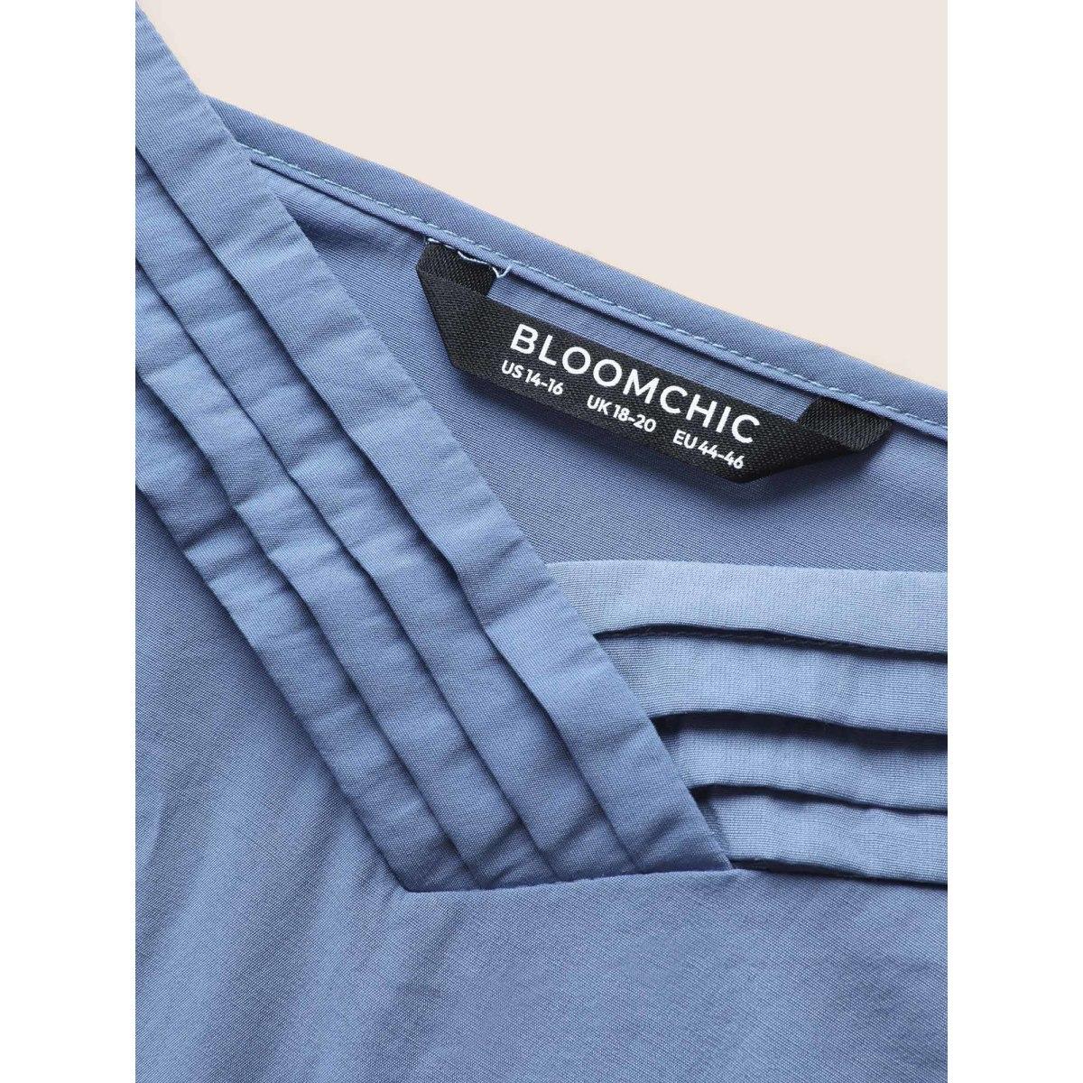 Plus Size Supersoft Essentials Pleated Adjustable Straps Cami Top Women Aegean Casual Pleated V-neck Everyday Tank Tops Camis BloomChic 22-24/3X Product Image