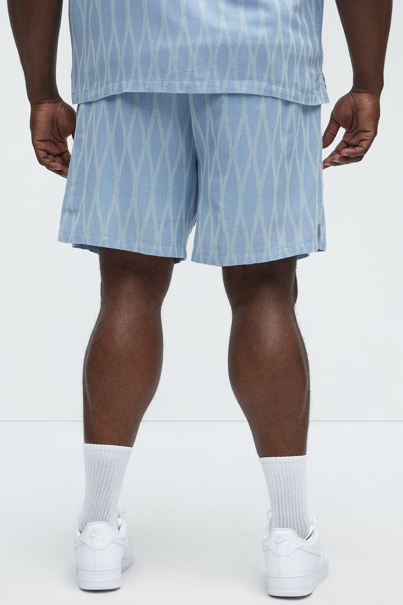 Waved Lines Shorts - Blue/combo Product Image