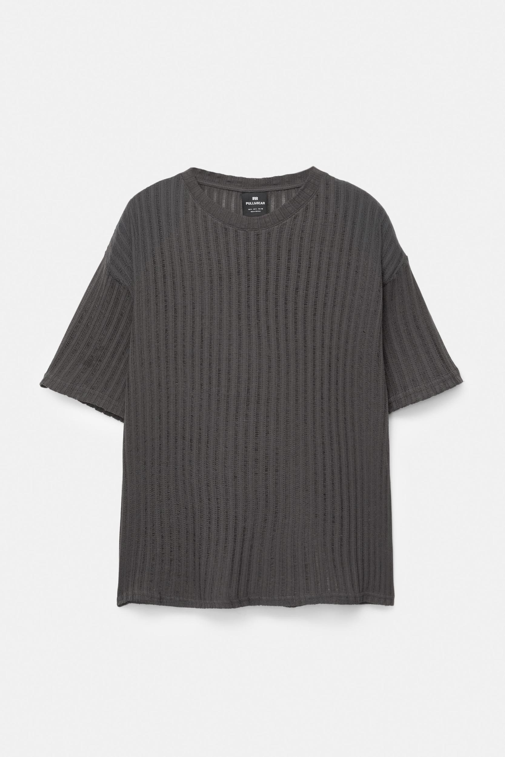 Open knit T-shirt Product Image