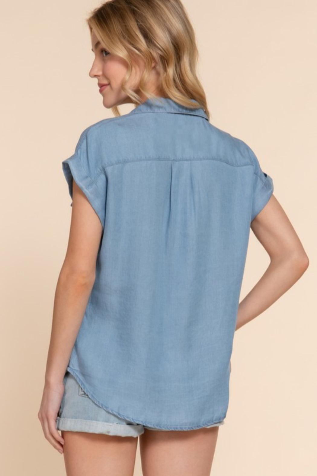 Short Sleeve Tencel Top Product Image