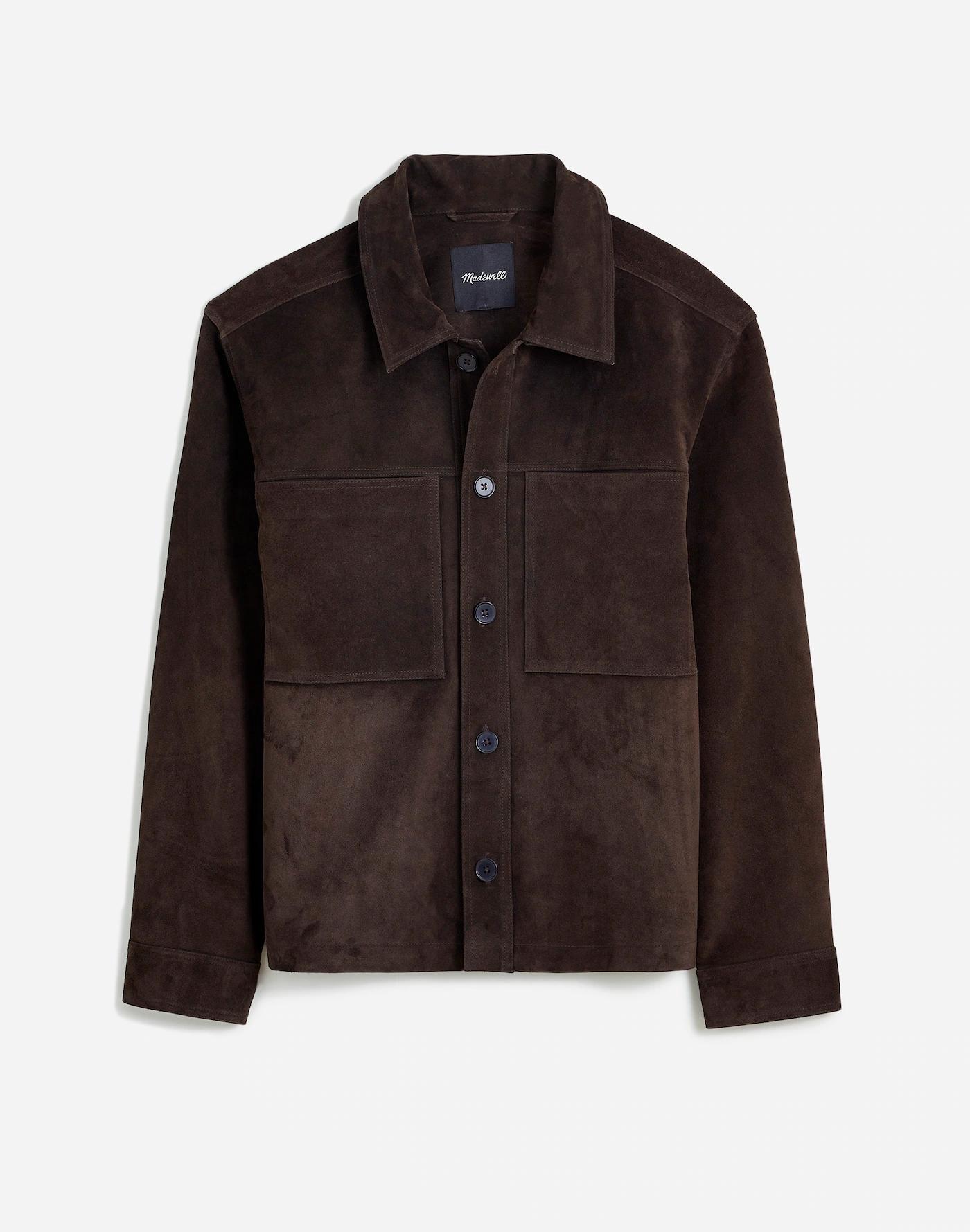 Suede Leather Boxy Shirt-Jacket Product Image