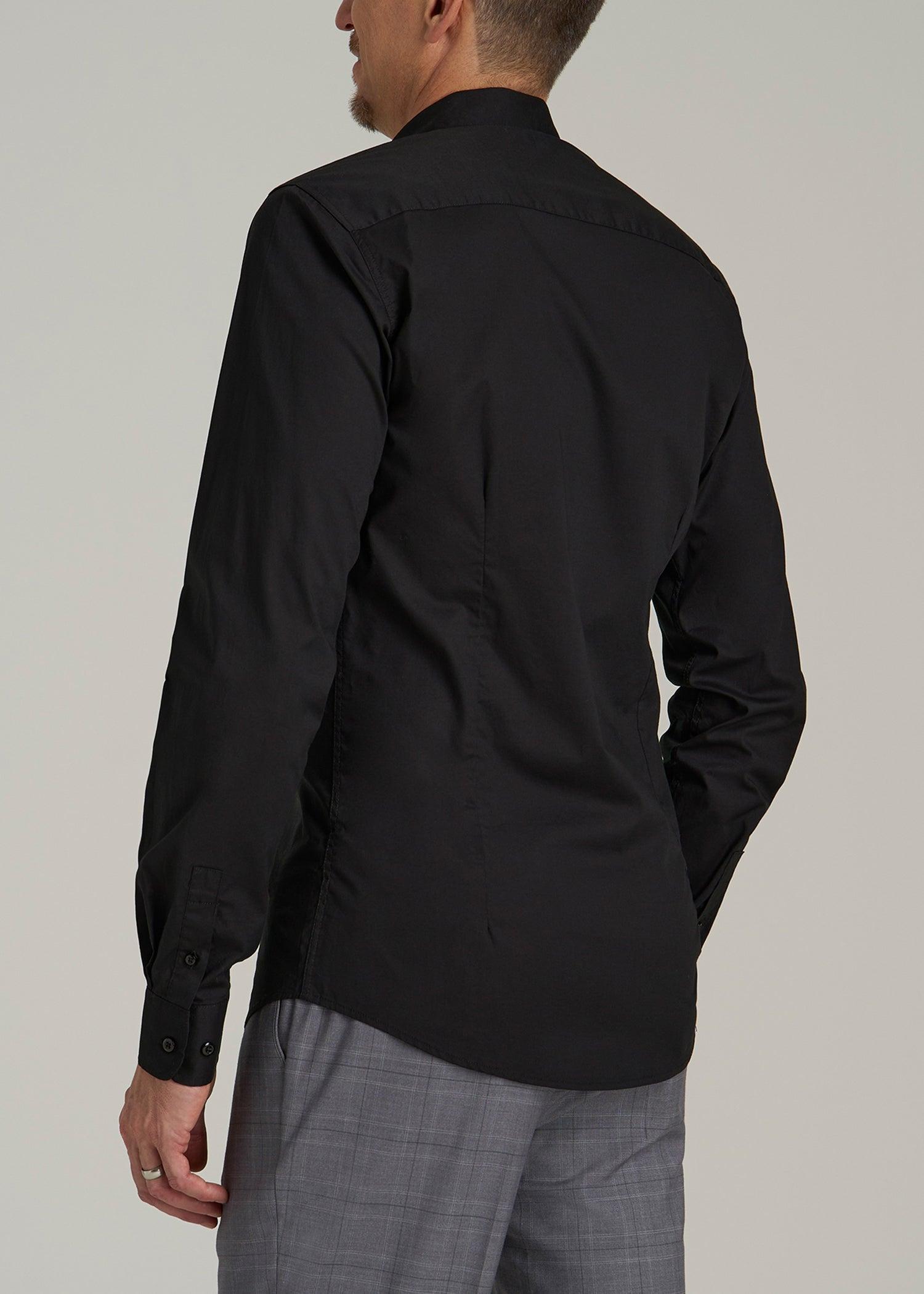 Oskar Button-Up Dress Shirt for Tall Men in Black Male Product Image