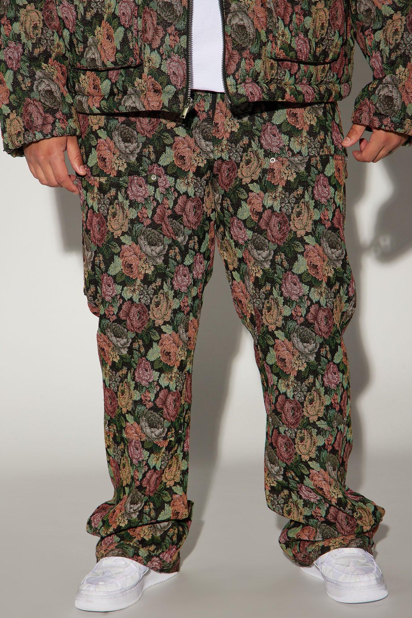 Bellevue Flared Tapestry Carpenter Pants - Black/combo Product Image