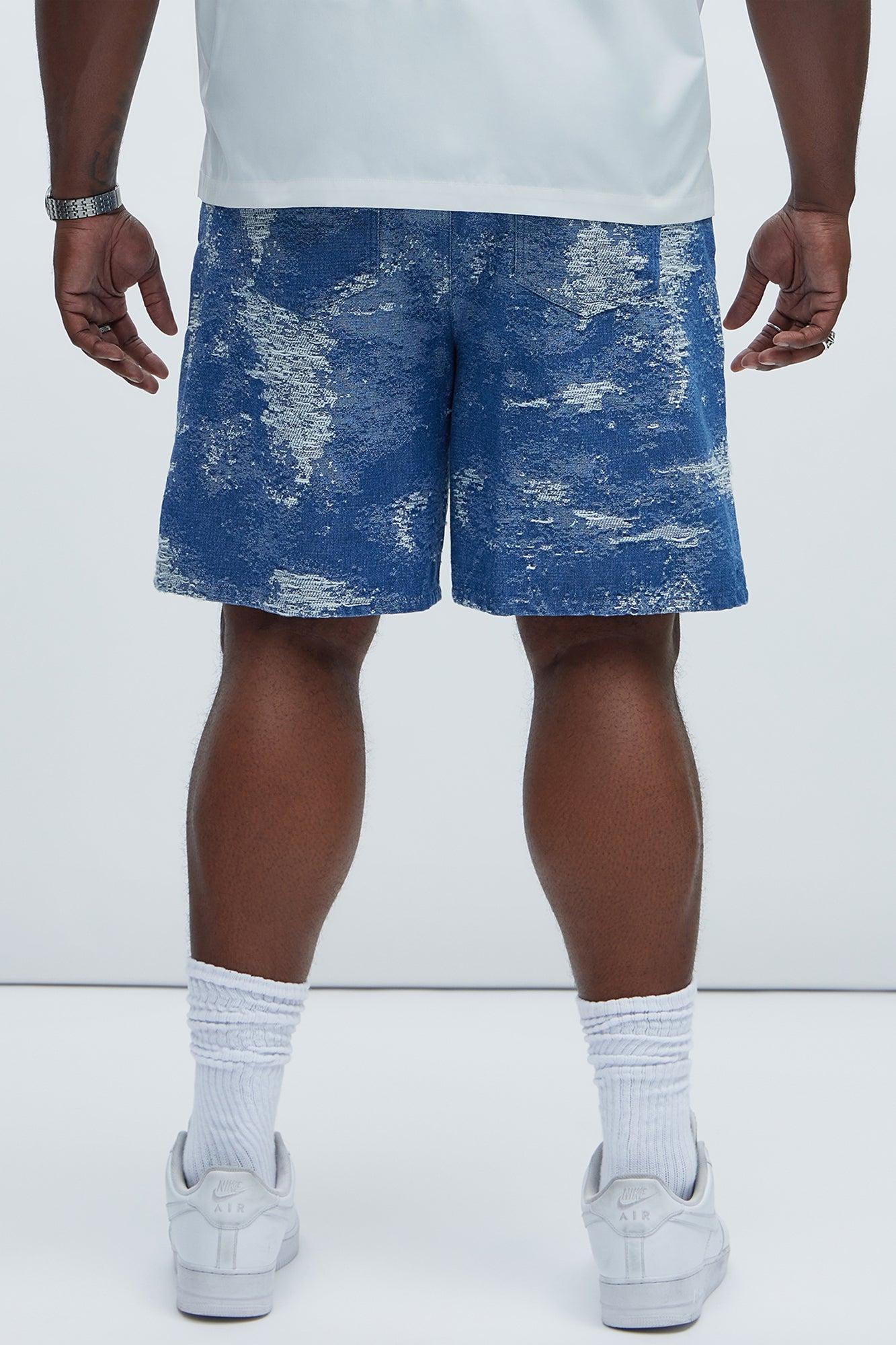Cloud 9 Textured Relaxed Shorts - Light Blue Product Image