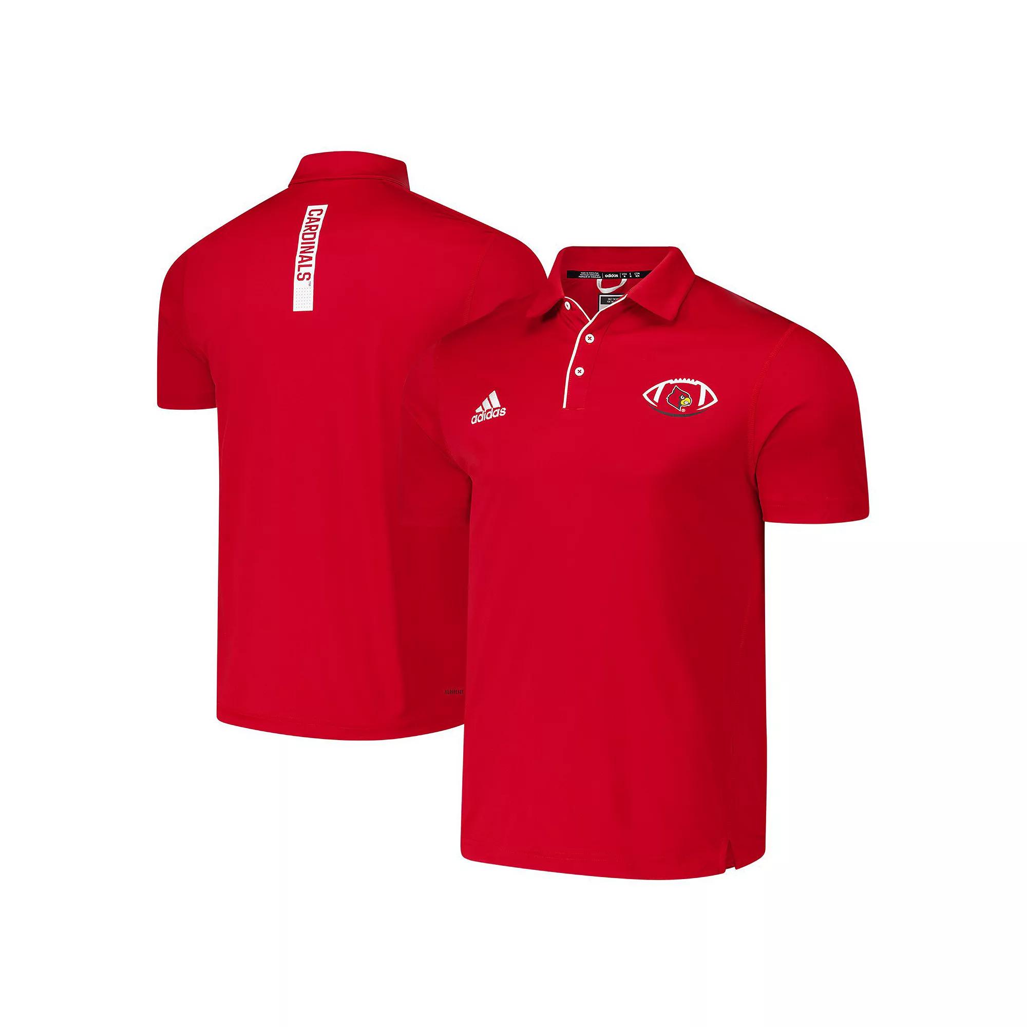 Men's adidas Red Louisville Cardinals Coaches Polo, Size: Small Product Image