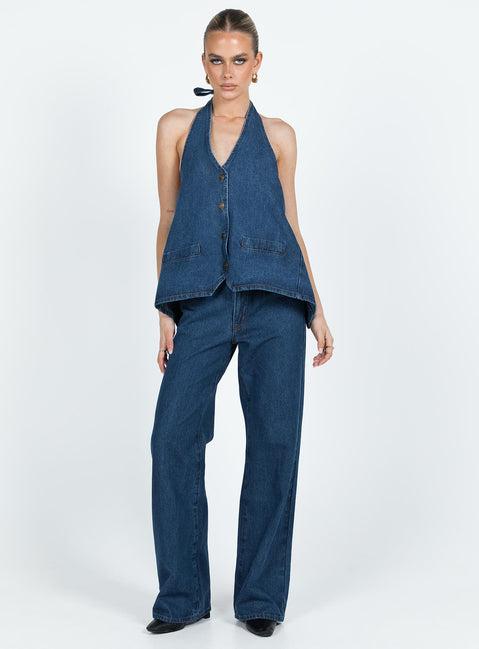 Hills Halter Denim Product Image