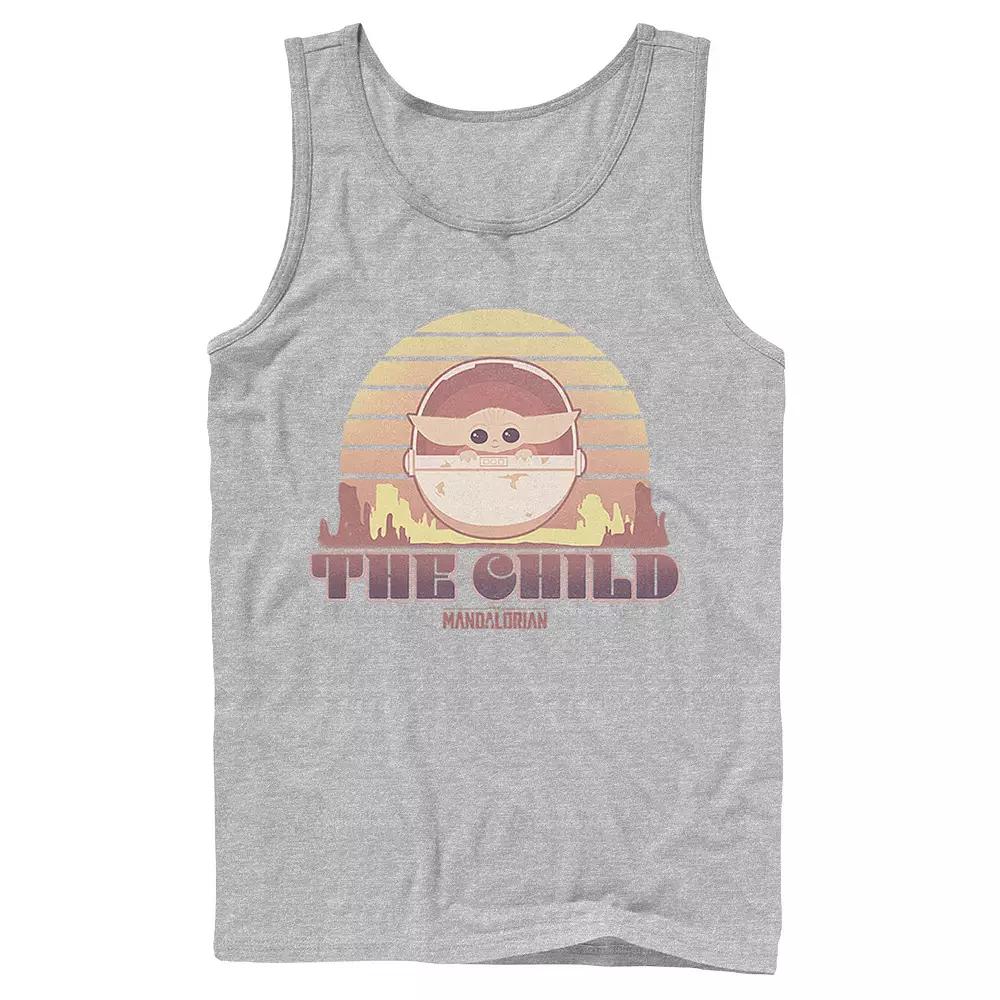 Men's Star Wars The Mandalorian The Child Retro Line Portrait Tank Top,  Product Image