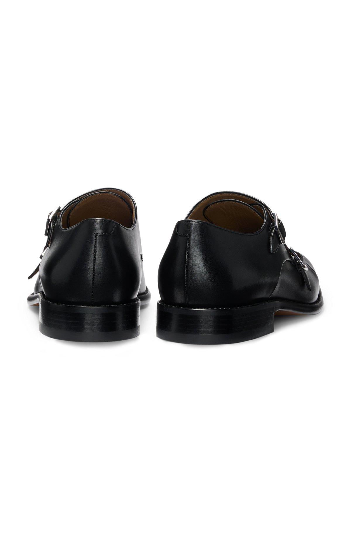 BOSS - Leather monk shoes with double strap - Black Product Image