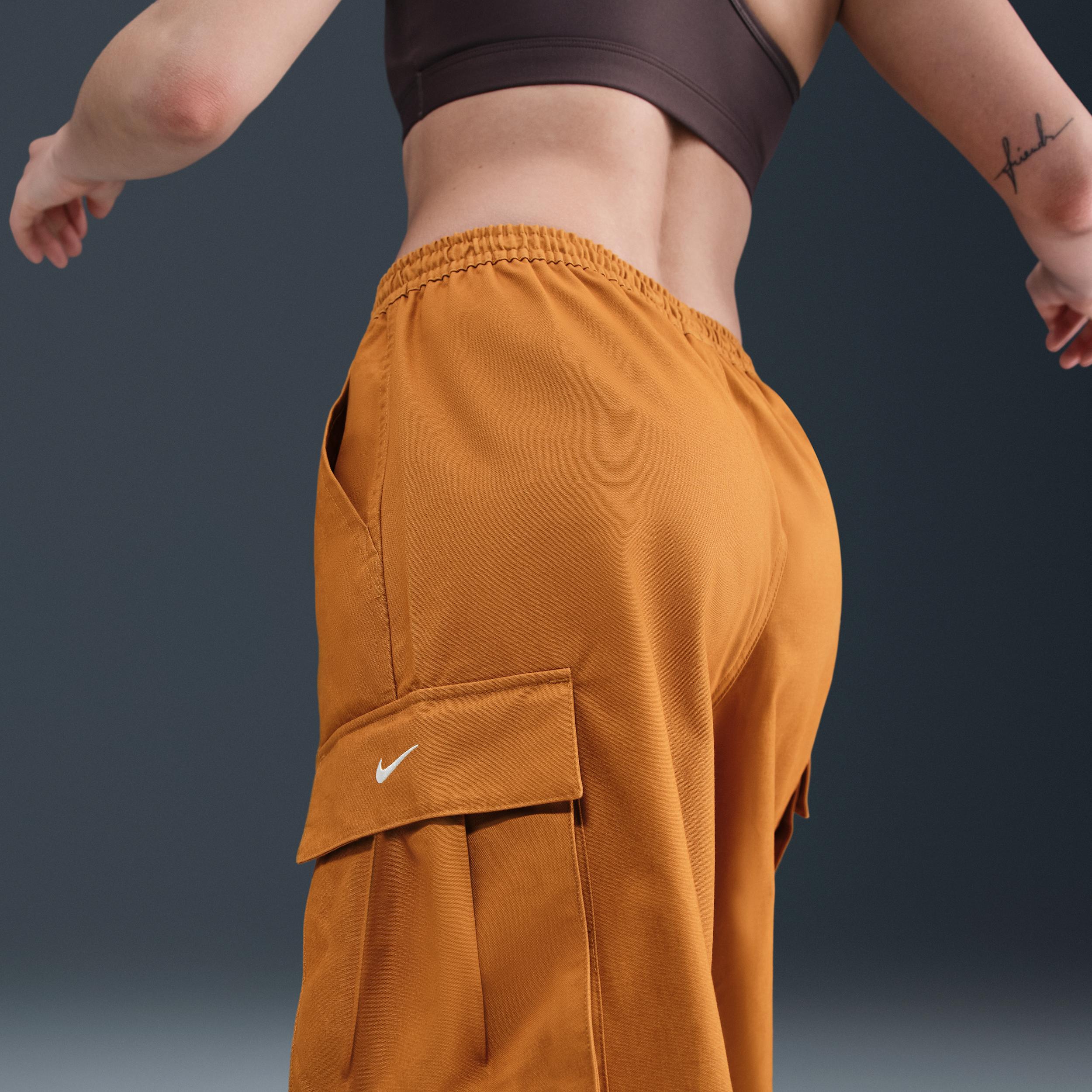 Womens Nike Sportswear Mid-Rise Oversized Woven Cargo Pants | HV1966-754 Product Image