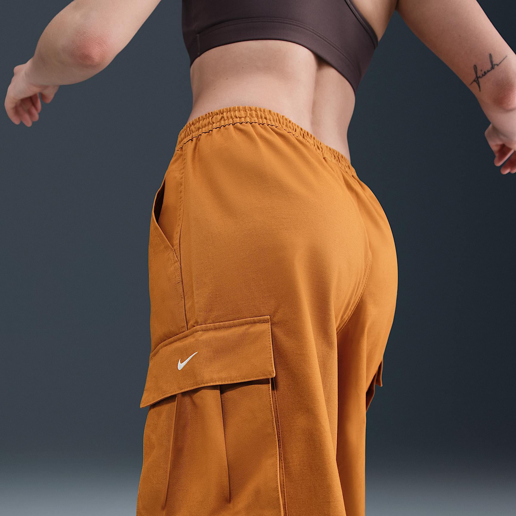 Womens Nike Sportswear Mid-Rise Oversized Woven Cargo Pants | HV1966-754 Product Image