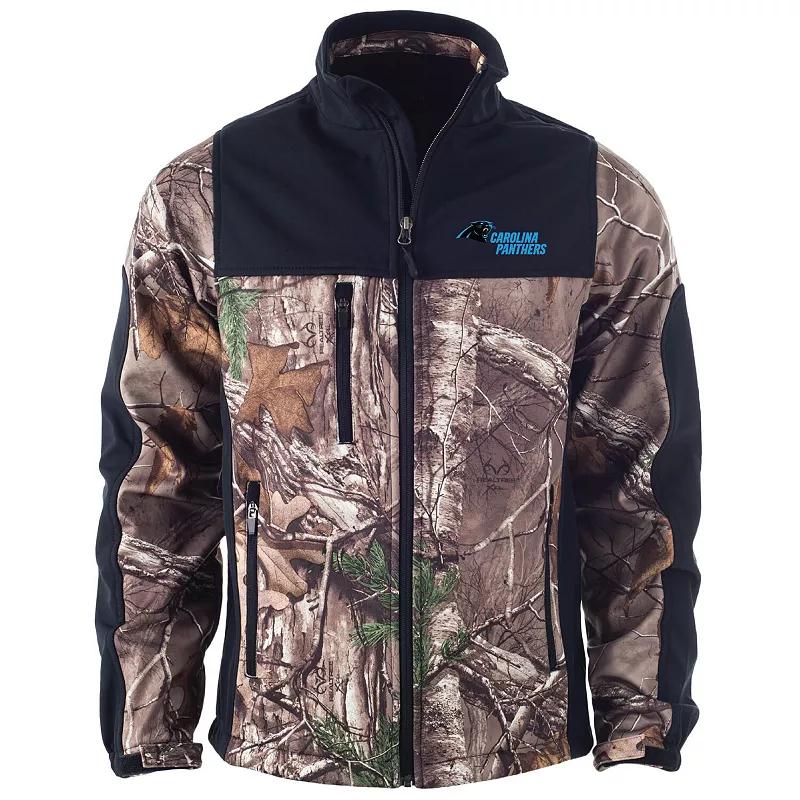 Men's Dunbrooke Realtree Camo/Black Carolina Panthers Circle Hunter Softshell Full-Zip Jacket,  Product Image