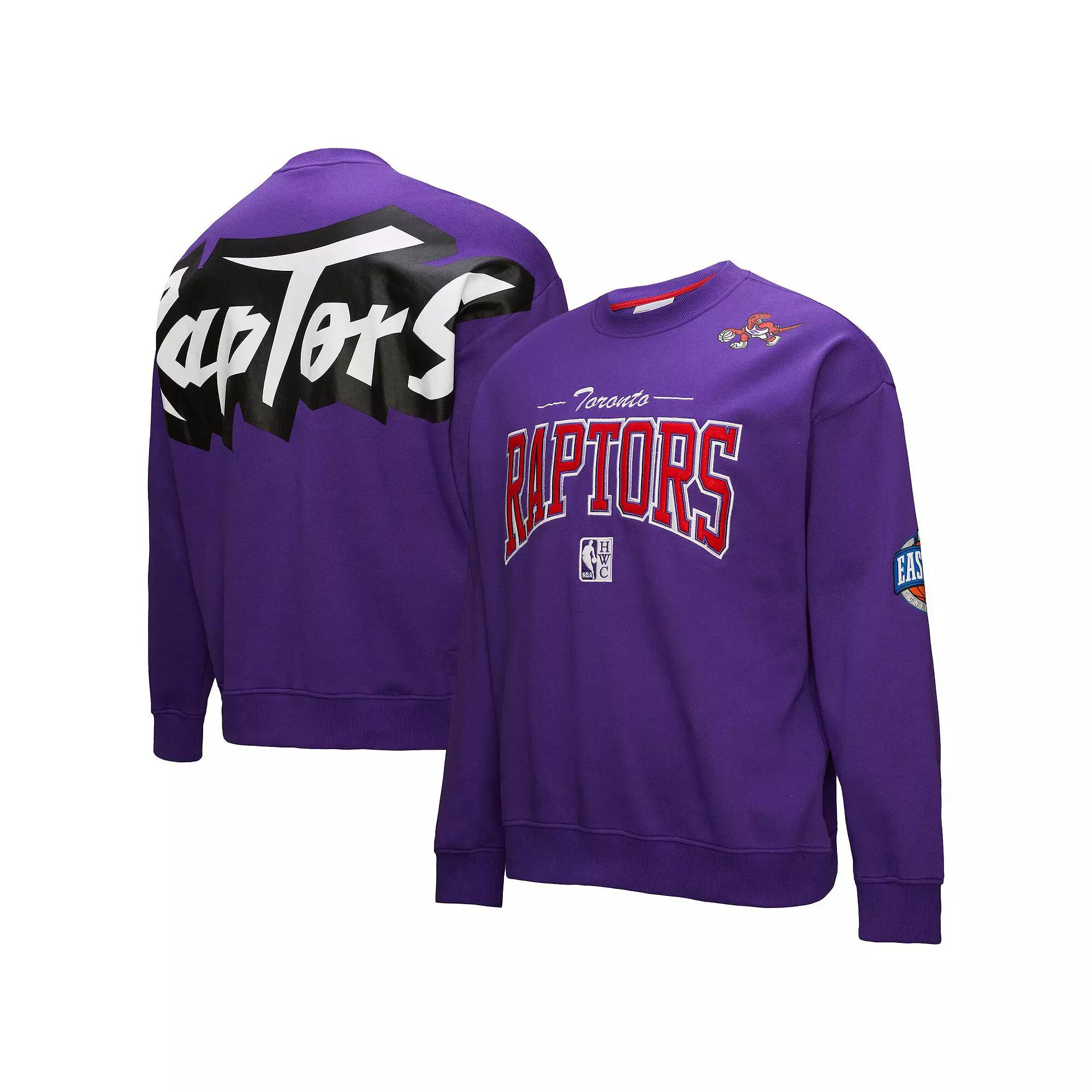 Men's Mitchell & Ness Purple Toronto Raptors Hardwood Classics There & Back 2.0 Vintage Pullover Sweatshirt,  Product Image