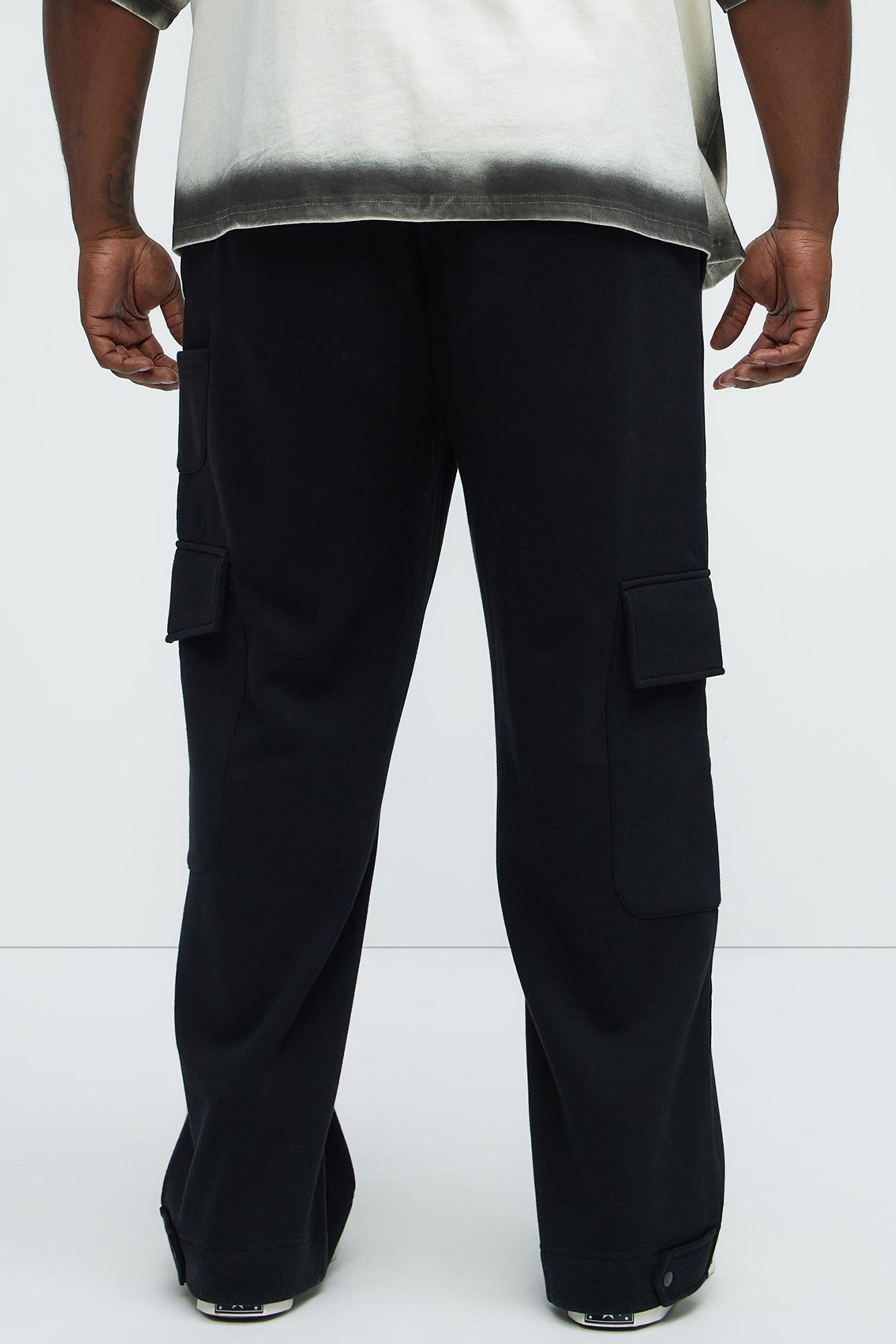 Tyson Baggy Cargo Sweatpants - Black Product Image