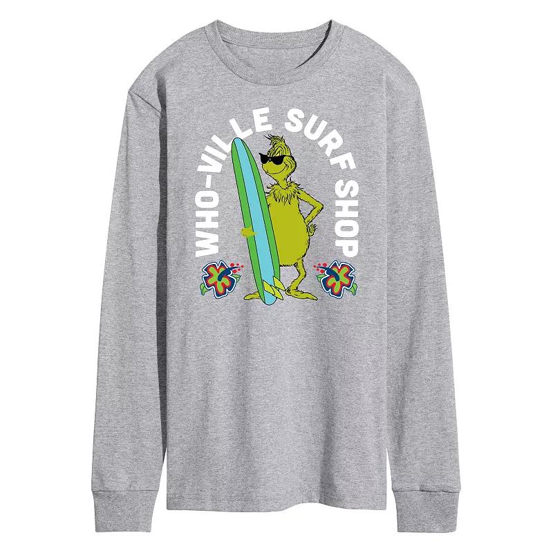 Men's Dr. Seuss The Grinch Whoville Surf Shop Long Sleeve Graphic Tee,  Product Image