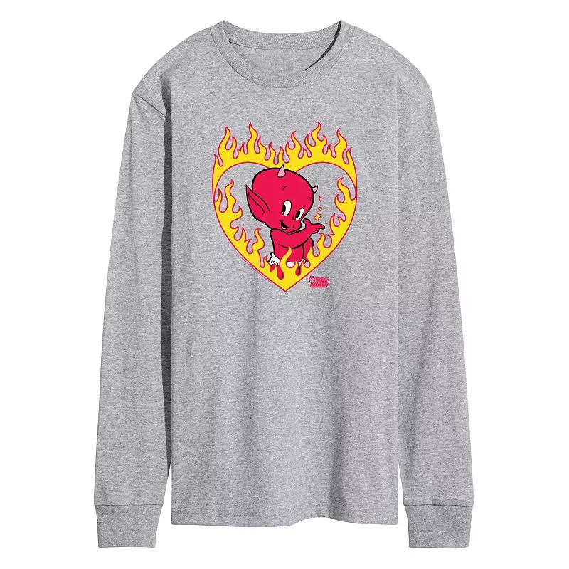 Men's Hot Stuff Little Devil Flame Heart Fleece Sweatshirt,  Product Image