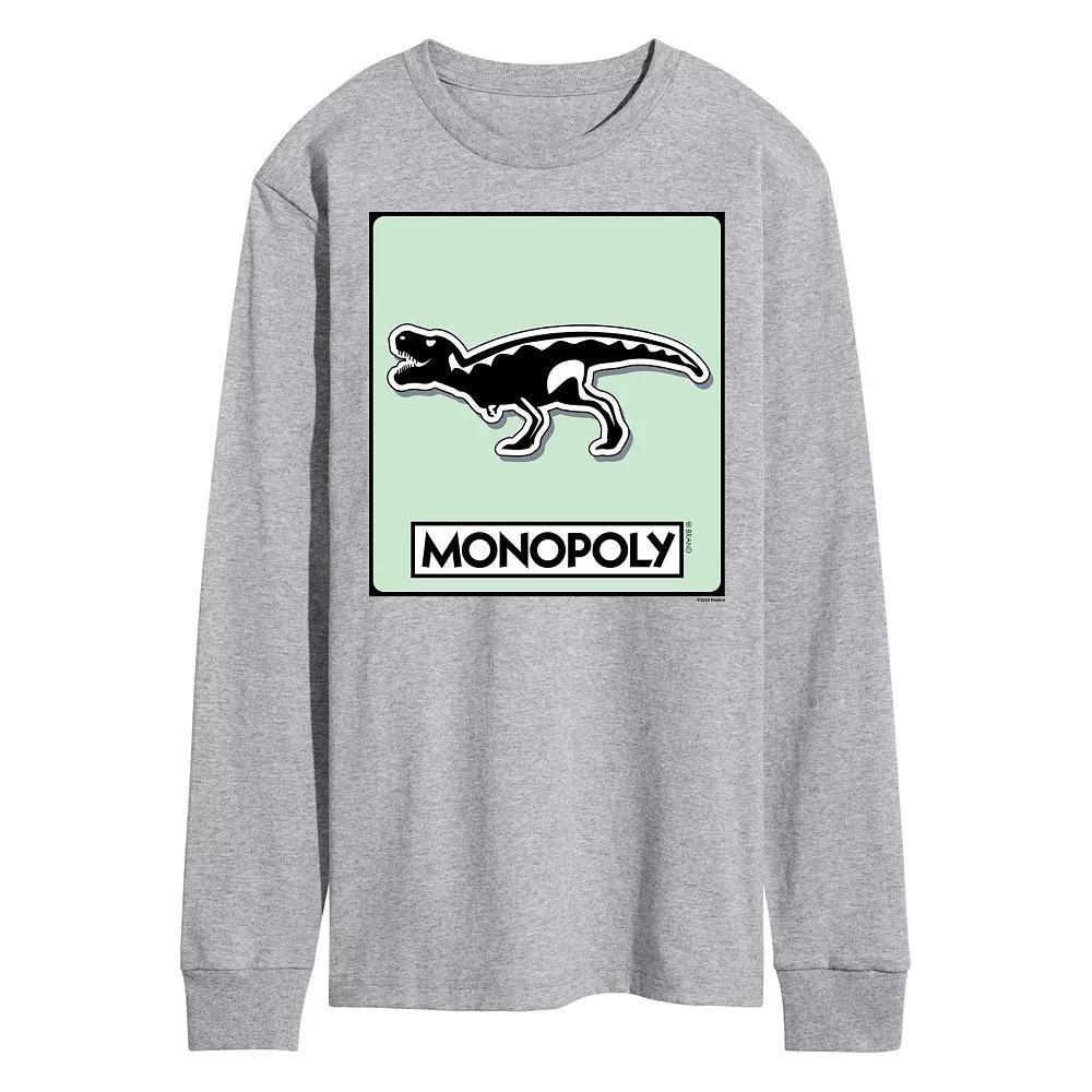 Men's Monopoly TRex Game Token Long Sleeve Graphic Tee,  Product Image