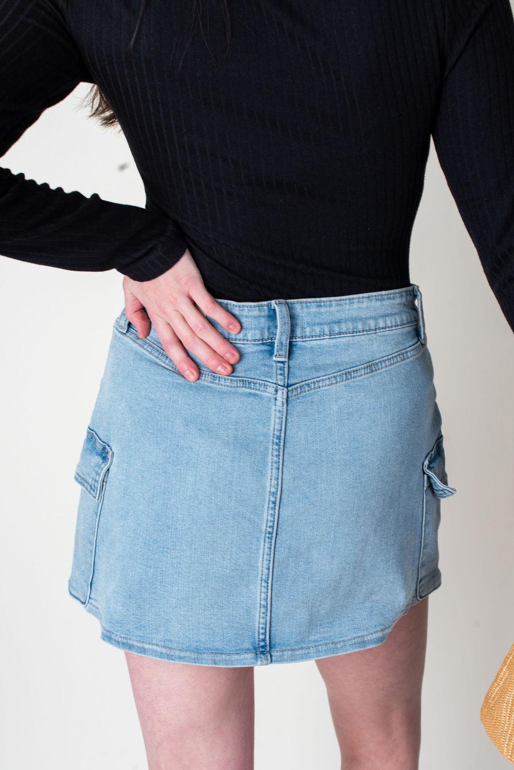 Remi Cargo Denim Mini Skirt Product Image