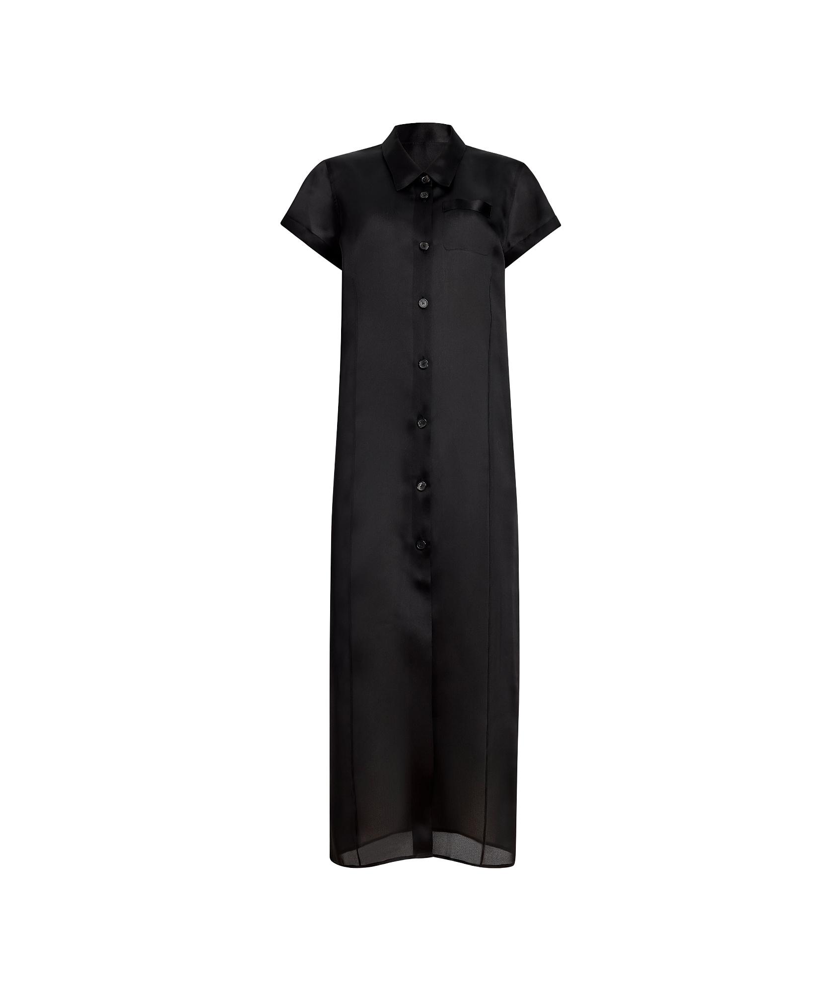 KHAITE Effy Silk And Cotton-blend Organza Midi Shirt Dress In Black Product Image