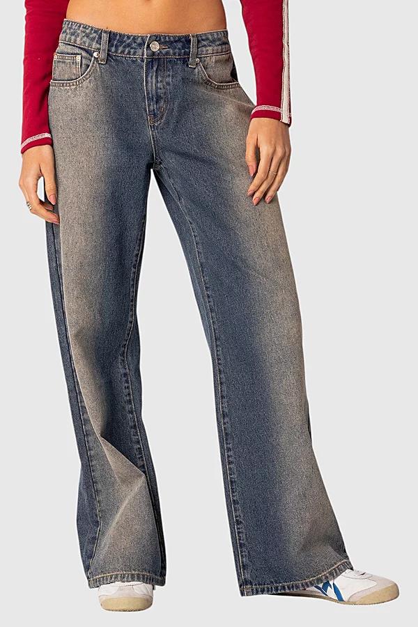 Edikted Raelynn Washed Low Rise Jeans Womens at Urban Outfitters Product Image