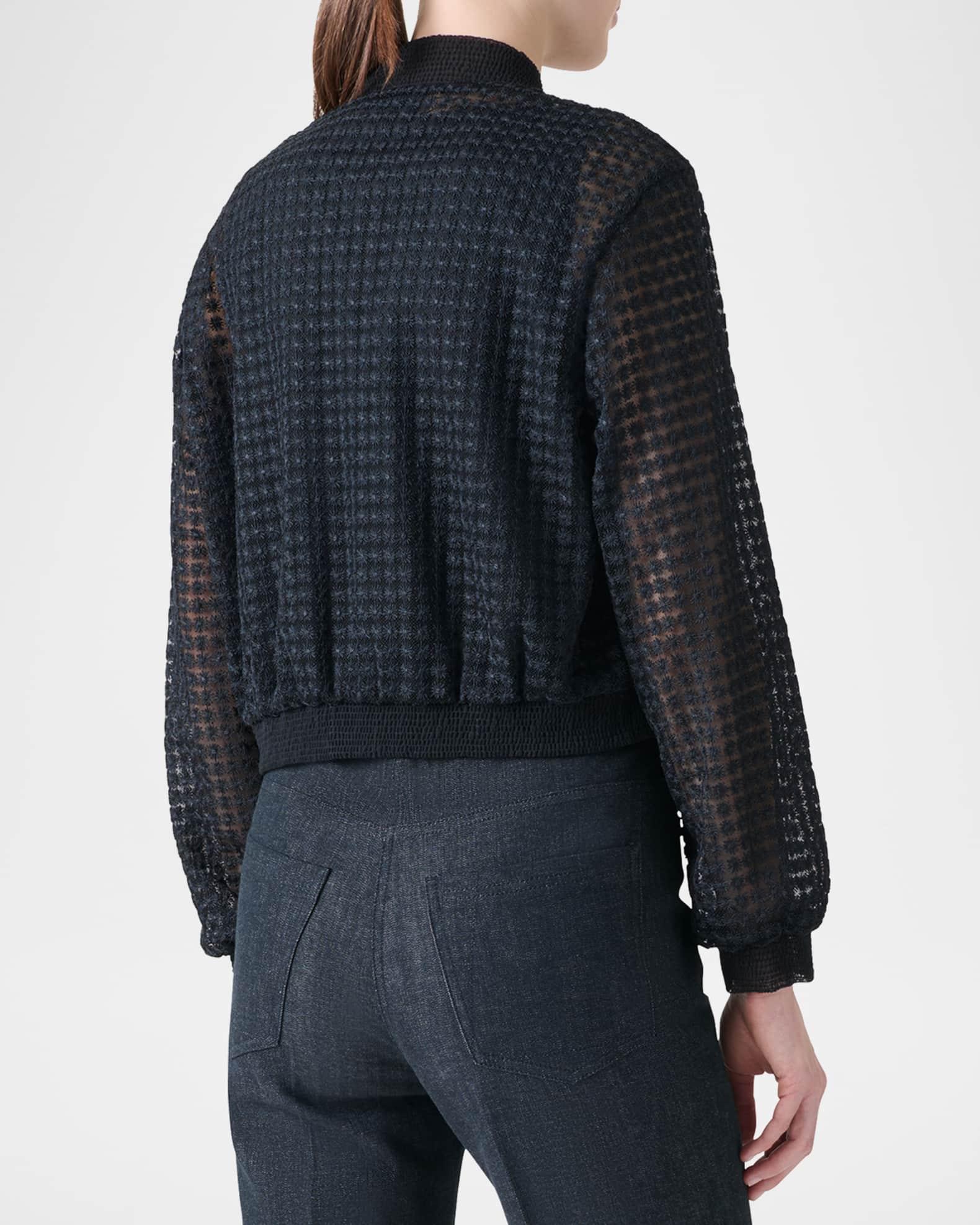 Taide Flower Embroidered Tulle Bomber Jacket Product Image