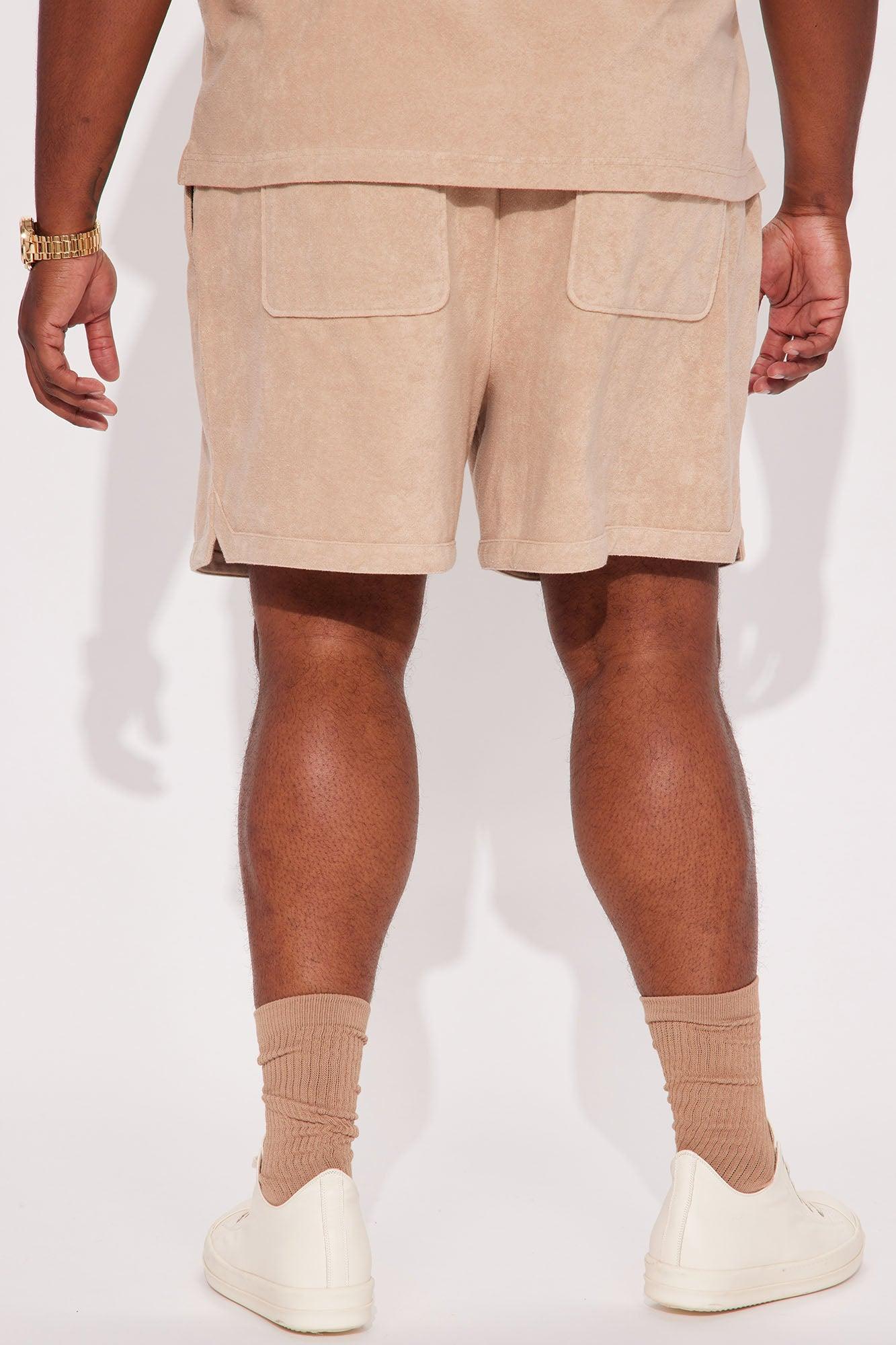 Dipped Terry Knit Shorts - Sand Product Image