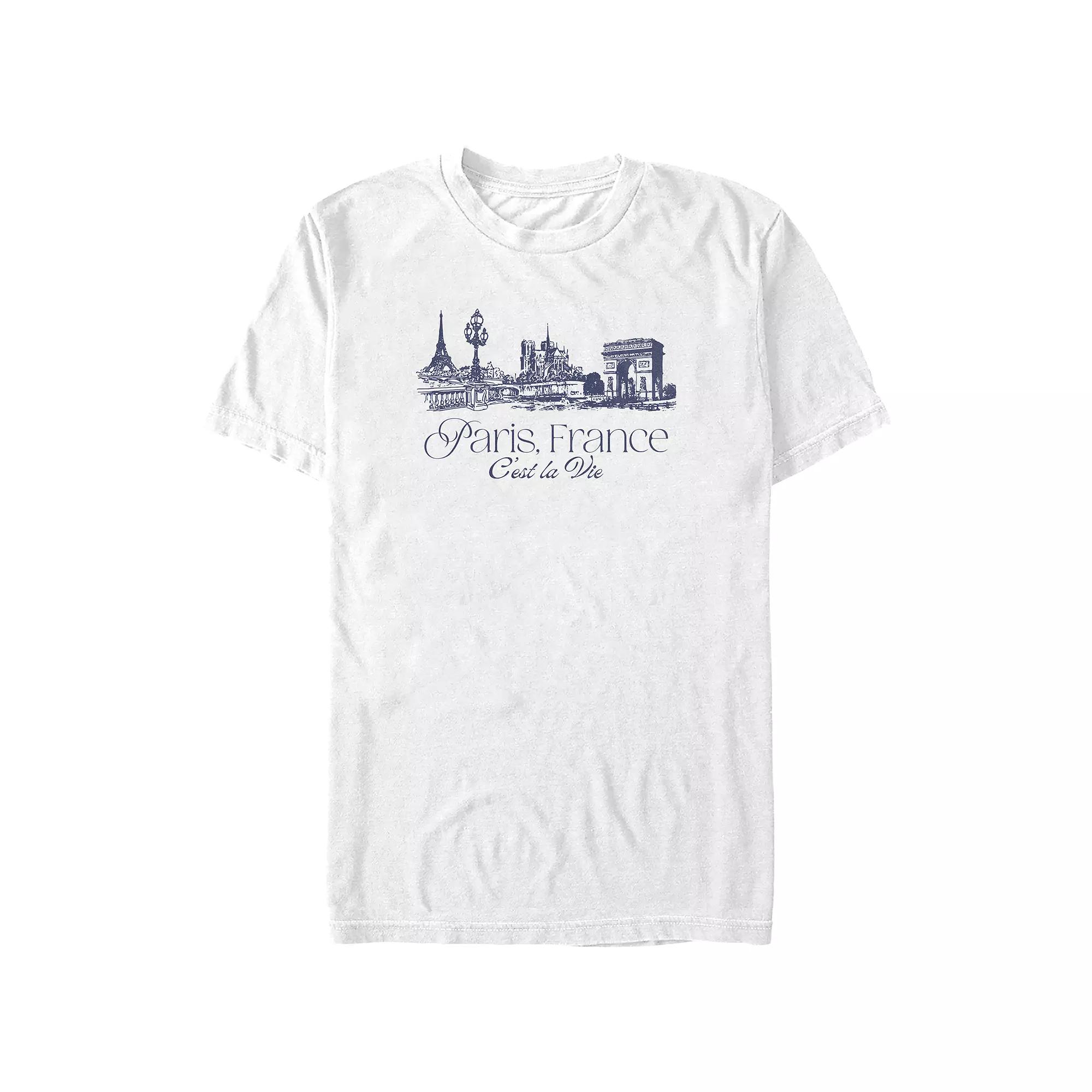 Big & Tall Paris, France C'est La Vie Graphic Tee, Men's, Size: 3XL Tall, White Product Image