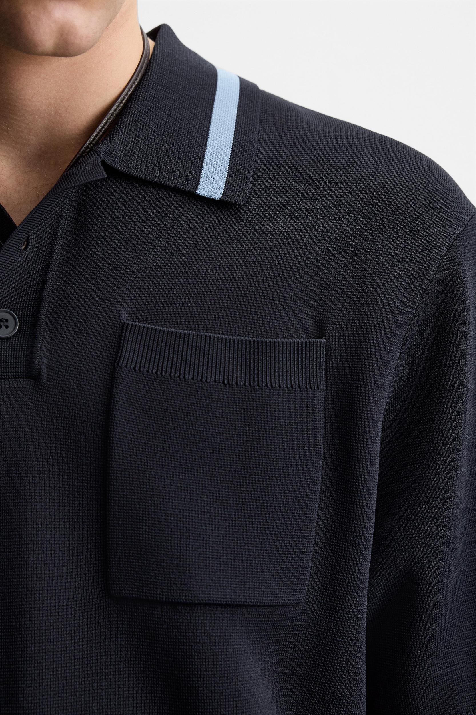KNIT POLO SHIRT WITH POCKET Product Image