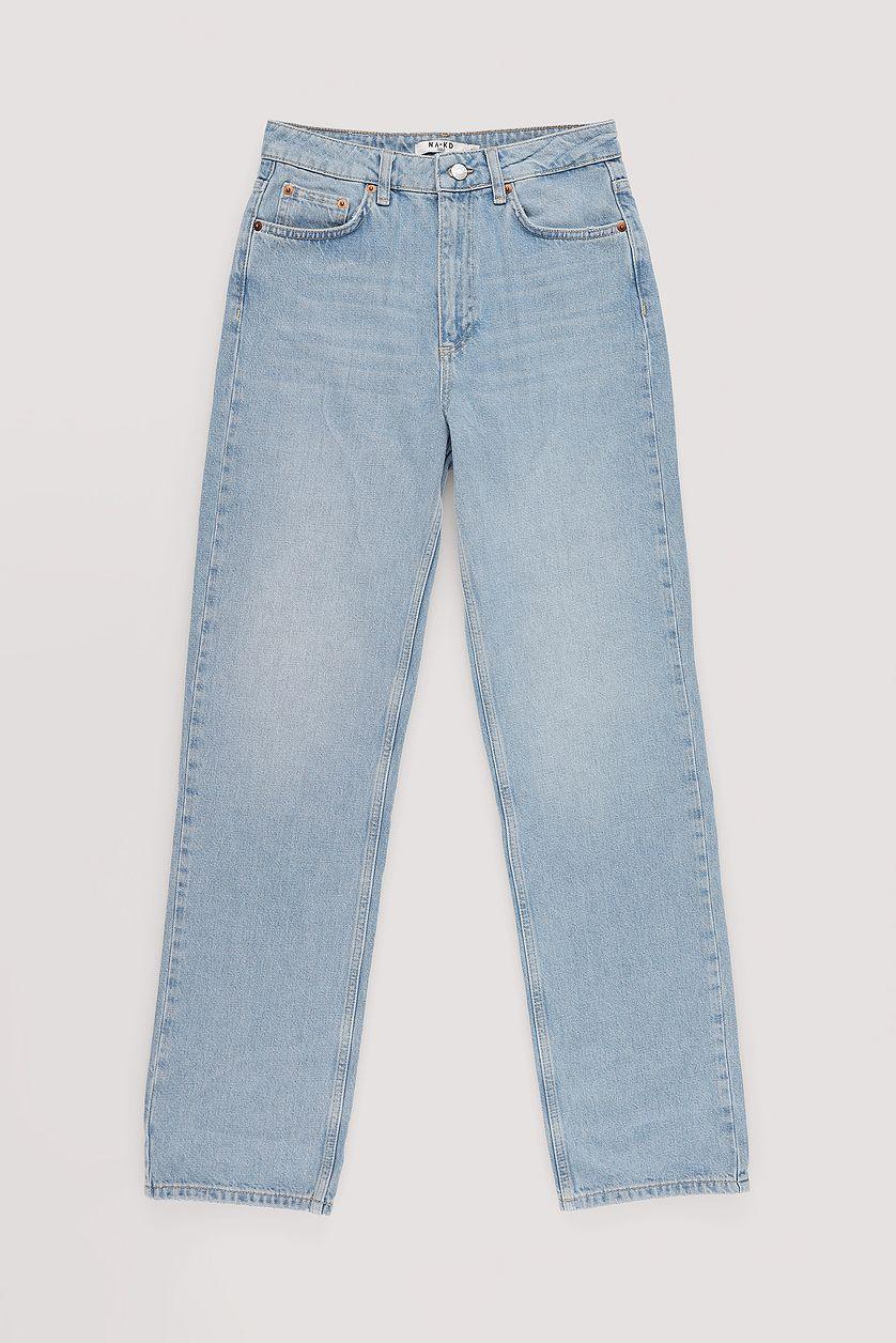 Straight High Waist Jeans Blue Product Image
