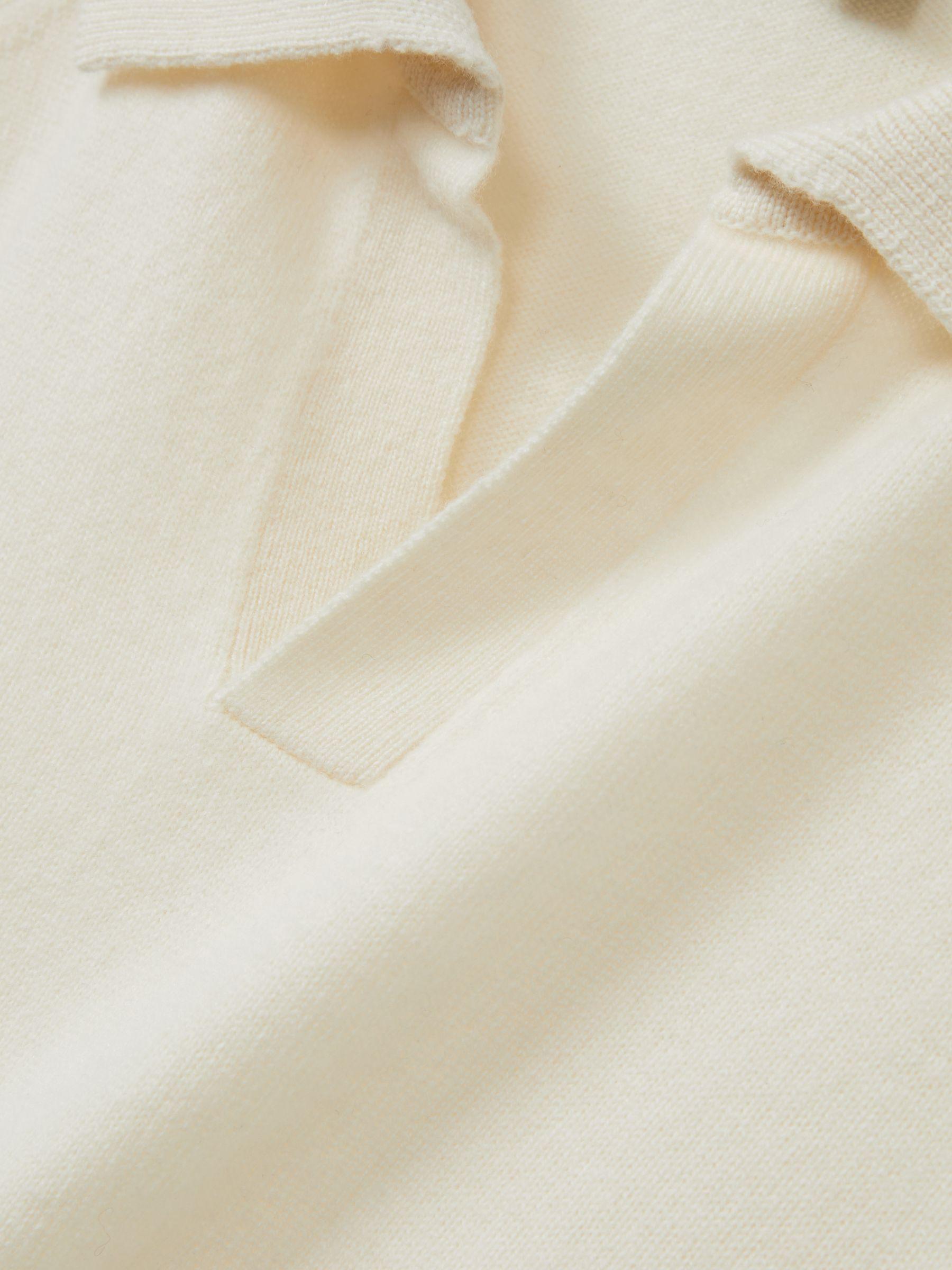 Wool-Cashmere Open-Collar Polo Shirt in Ivory Product Image