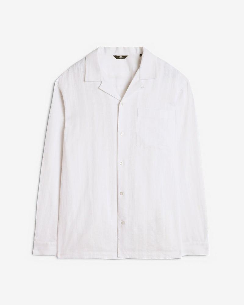 Linen Blend Long Sleeve Camp Shirt Product Image