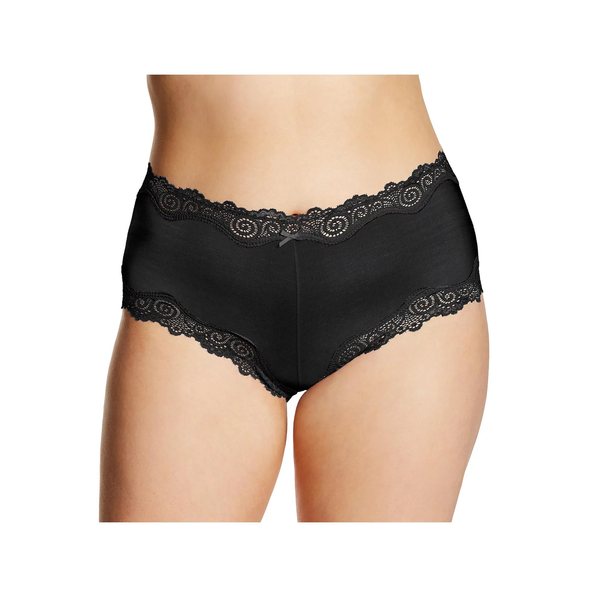 Maidenform Scalloped Lace Trim Cheeky Hipster Underwear 40837, Women's, Black Swirl Product Image