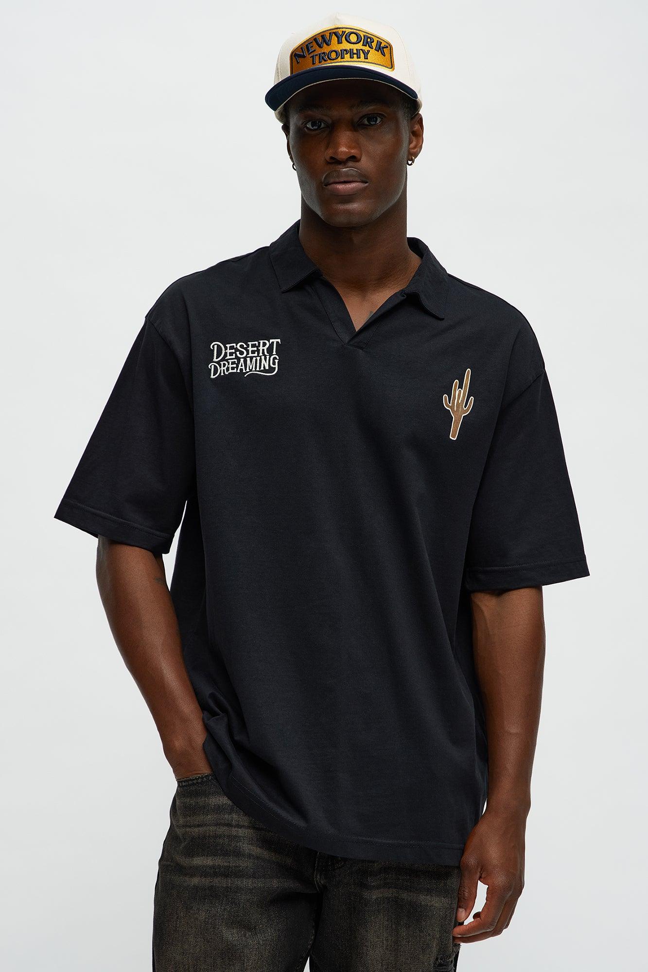 Desert Dreaming Johnny Collar Polo - Black Product Image