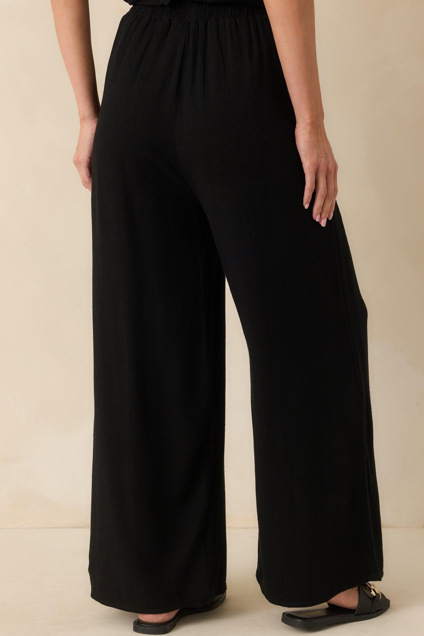Neutral Nomad Black Linen Blend Pants Product Image