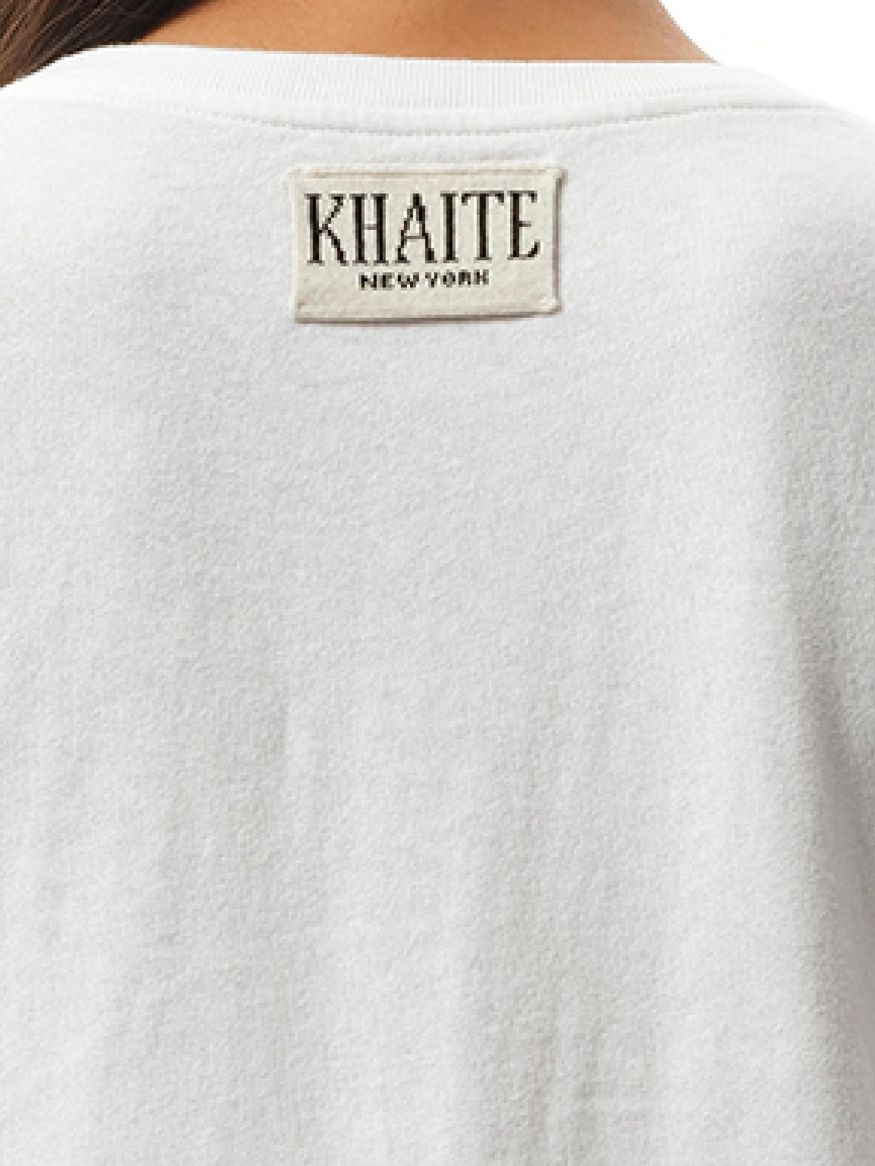 KHAITE Womens White Mae Brand-patch Cotton-jersey T-shirt In Cream Product Image