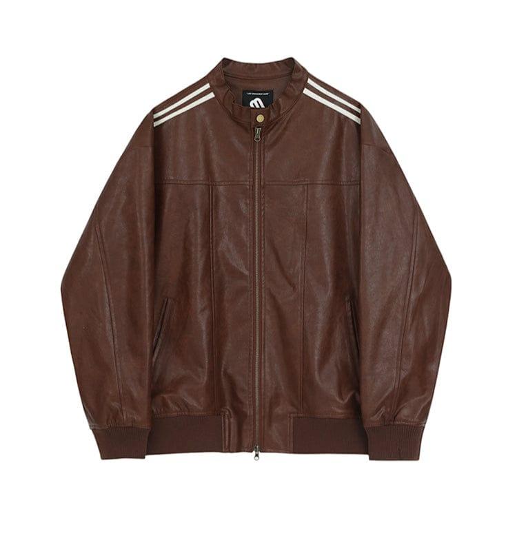 RT No. 11454 DOUBLE STRIPED MOTORCYCLE LEATHER JK Product Image