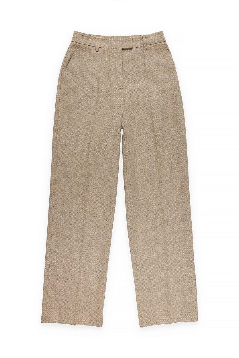 Wool Blend Herringbone Suit Pants Product Image