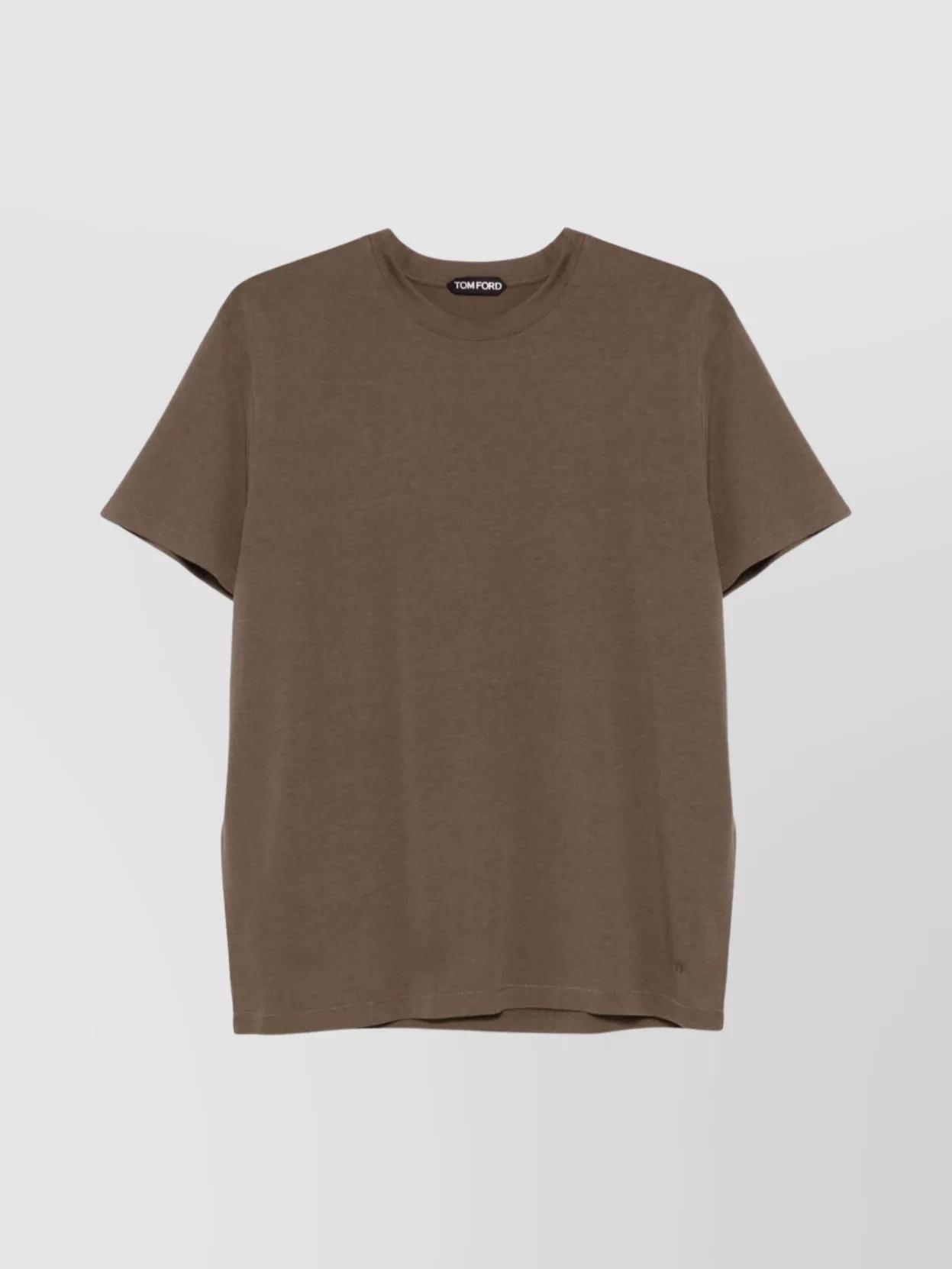 TOM FORD Slim-fit Lyocell And Cotton-blend Jersey T-shirt In Brown Product Image