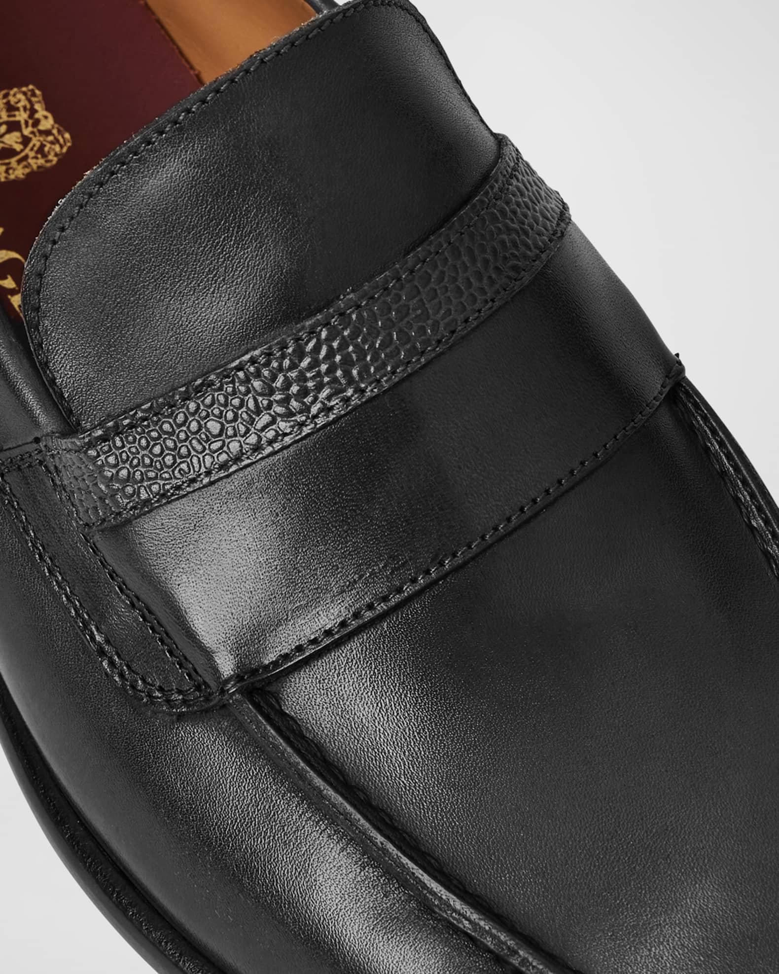 Men's Stamped-Logo Leather Penny Loafers Product Image