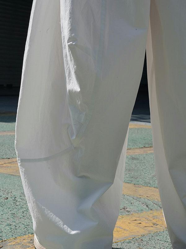 Loose Wide Leg Solid Color Split-Joint Casual Pants Bottoms Trousers Product Image