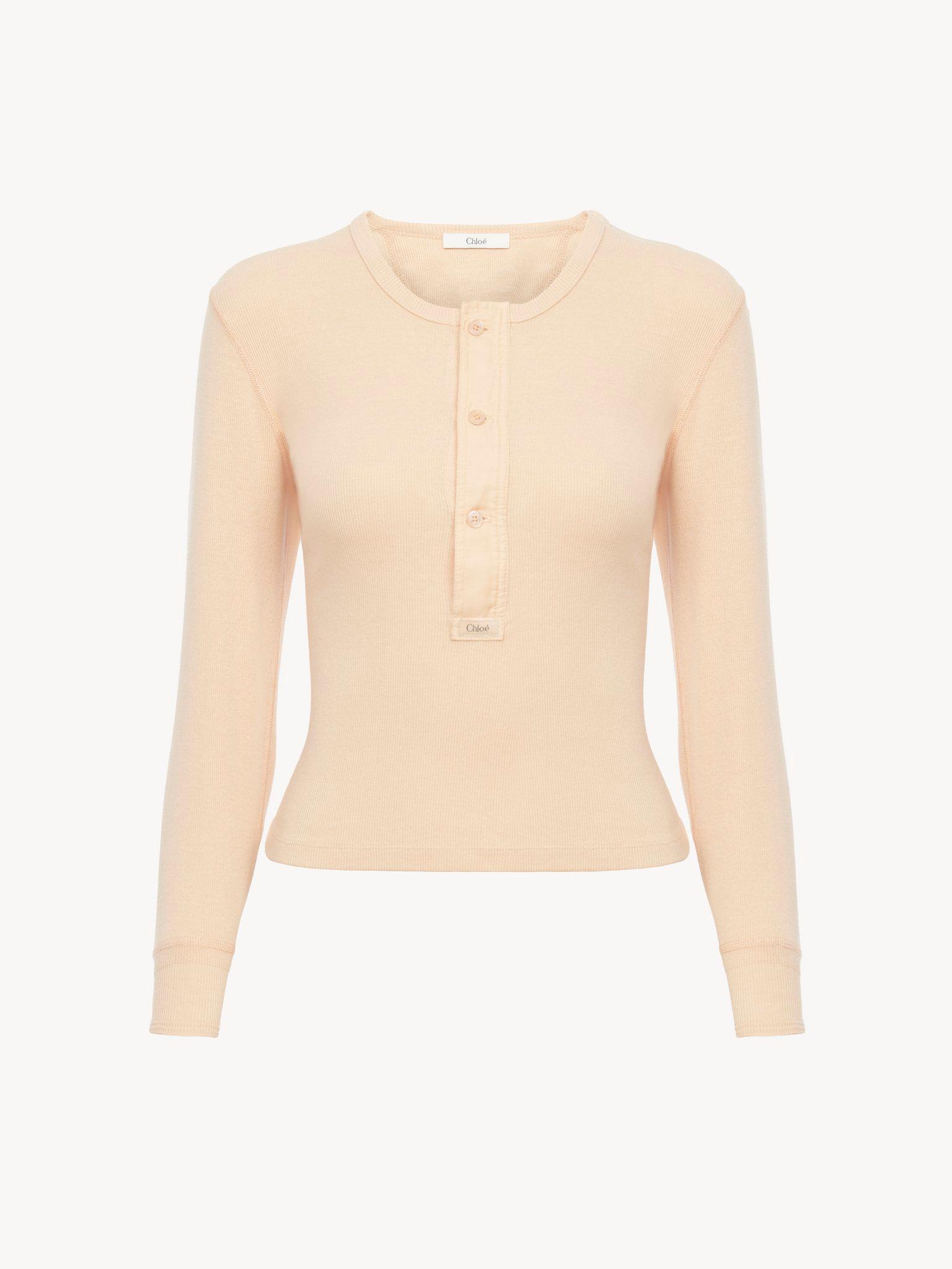Henley shirt in cotton jersey Product Image