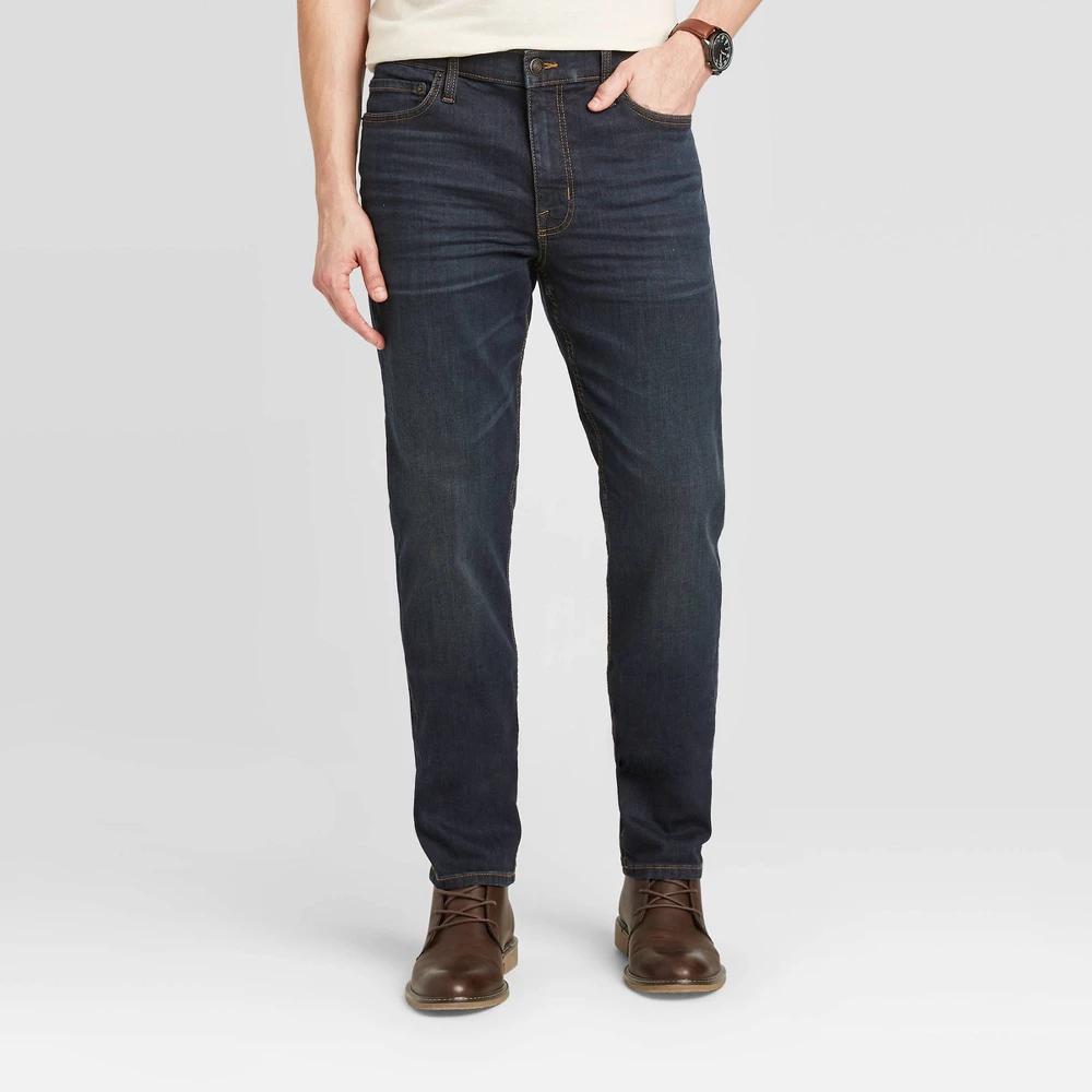 Men's Slim Fit Jeans - Goodfellow & Co™ Indigo 30x32: Mid Rise, Stretch Denim, Fly Button, Zipper Closure, 73% Cotton Product Image