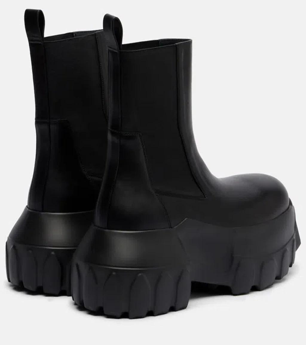 RICK OWENS Beatle Mega Tractor Leather Chelsea Boots In Black Product Image