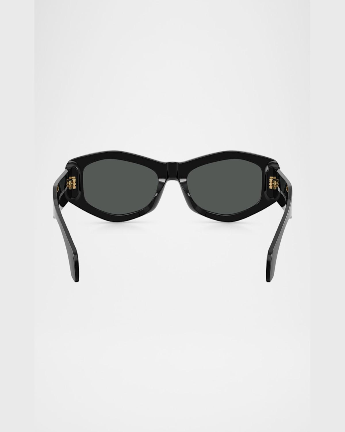 VERSACE Ve4487 Oval Logo-print Sunglasses In Black Product Image
