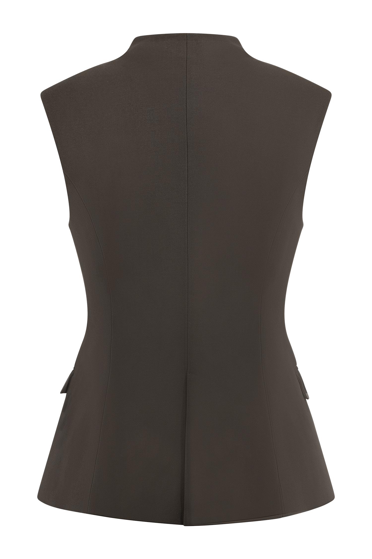 Penelope Suiting Sleeveless Blazer - Chocolate Product Image