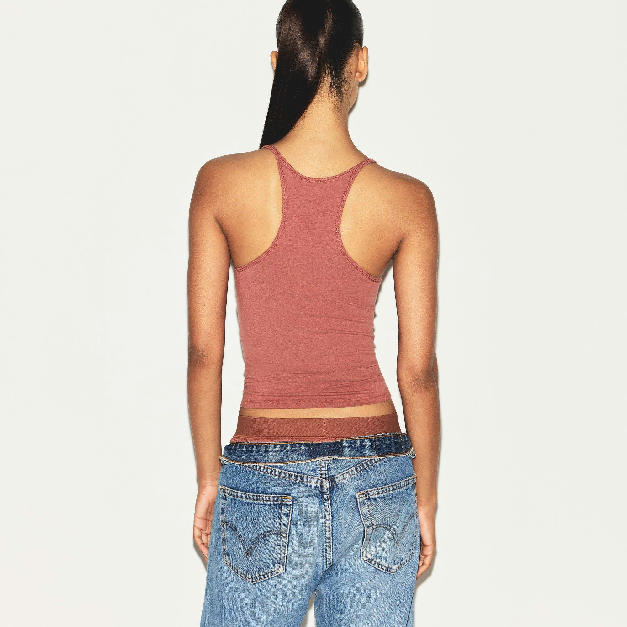 COTTON JERSEY RACERBACK TANK | REDWOOD Product Image