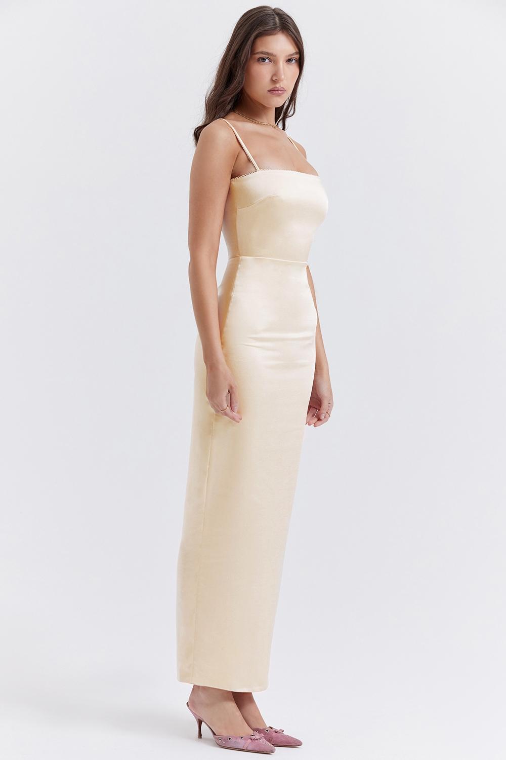 Costanza  vintage cream maxi dress Product Image