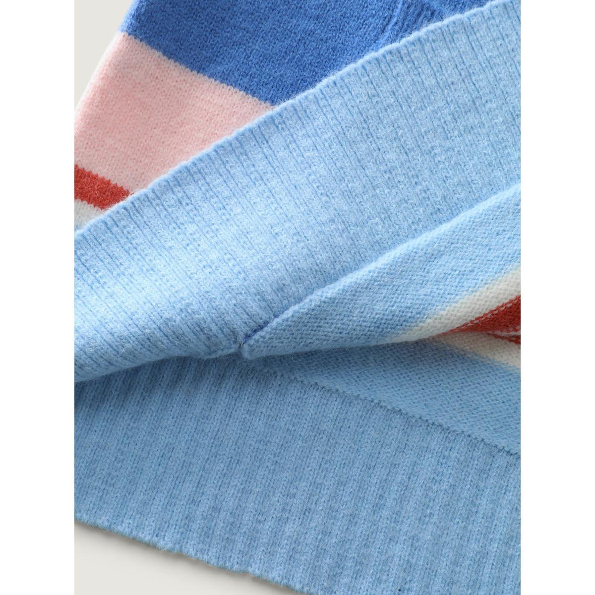 Plus Size Colorblock Super Stretchy Pockets Knit Cardigan Multicolor Women Playful Loose Long Sleeve Casual Cardigans BloomChic 22-24/3X Product Image