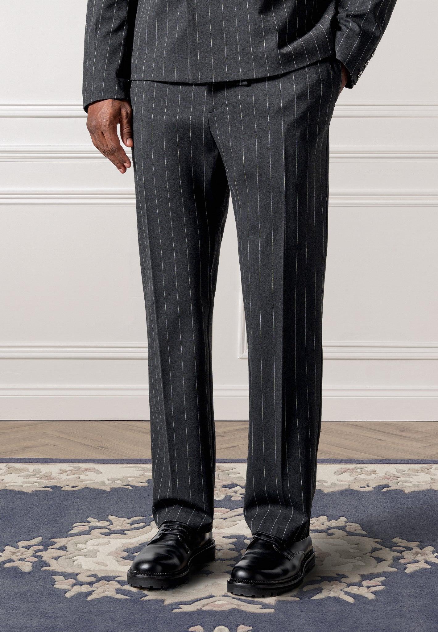 Joseph - Regular Fit Pinstripe Tailored Trousers - Grey Male Product Image
