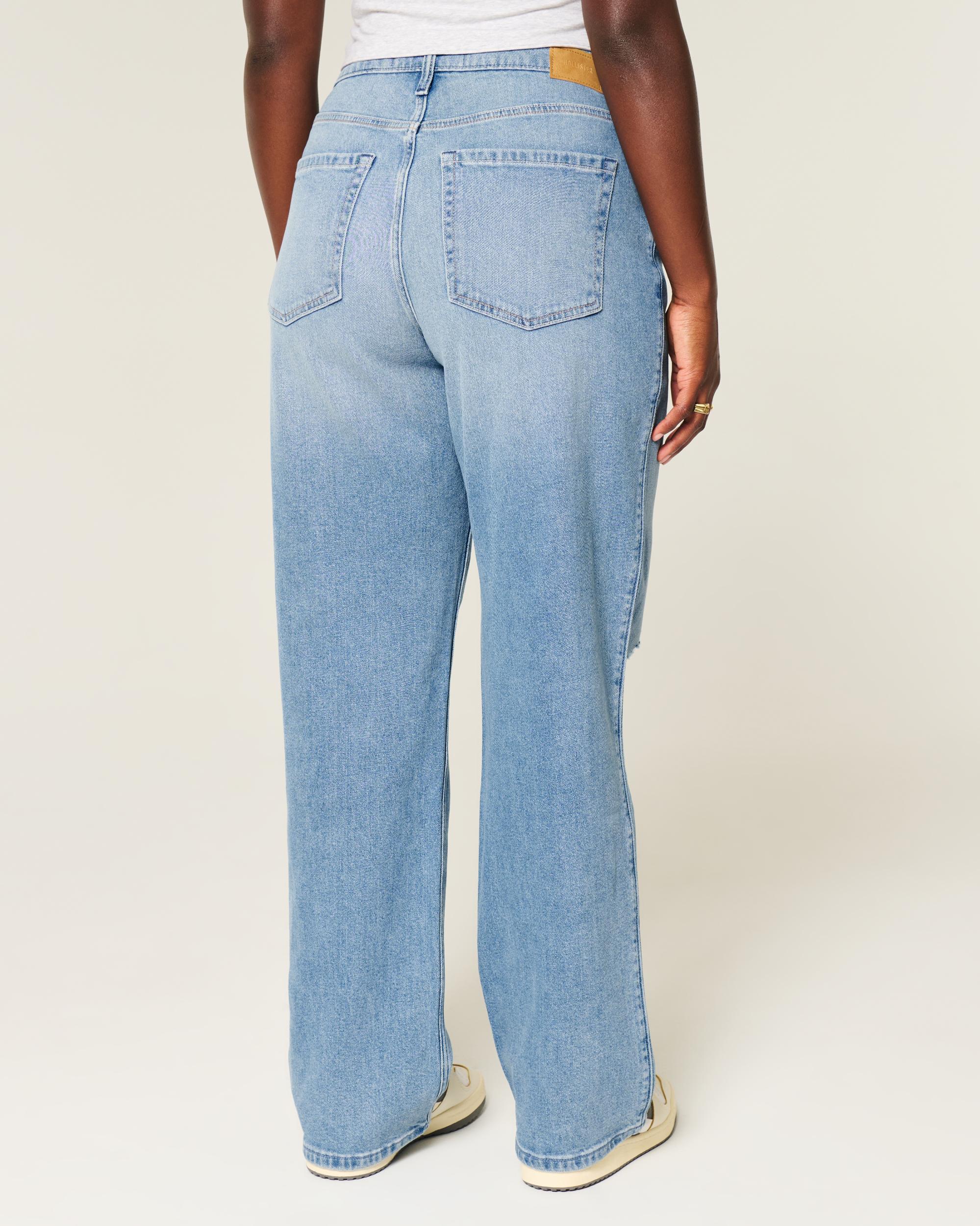 Curvy High-Rise Ripped Medium Wash Dad Jeans Product Image